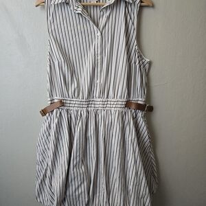 Maeve Brown and White Striped Blouse